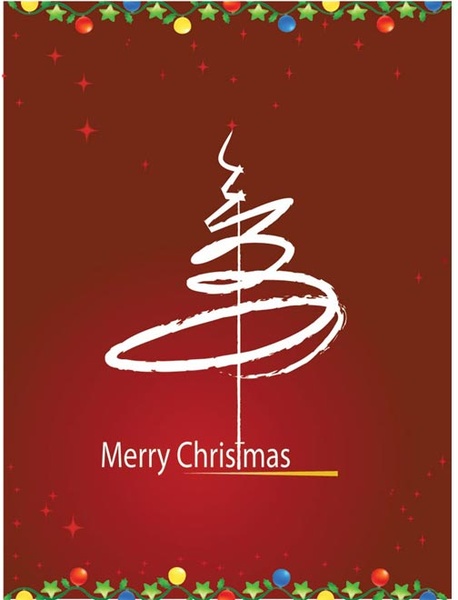 Vector Merry Christmas Calligraphic Stroke X Mas Card