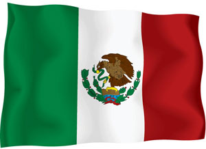 vektor hari kemerdekaan Meksiko terbang bendera