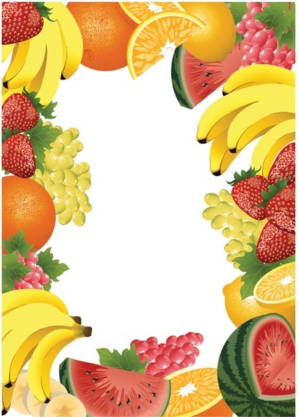 Vector Mix Fruit Page Template Design