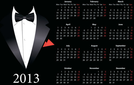 vettore 13 anno calendario design elememnts