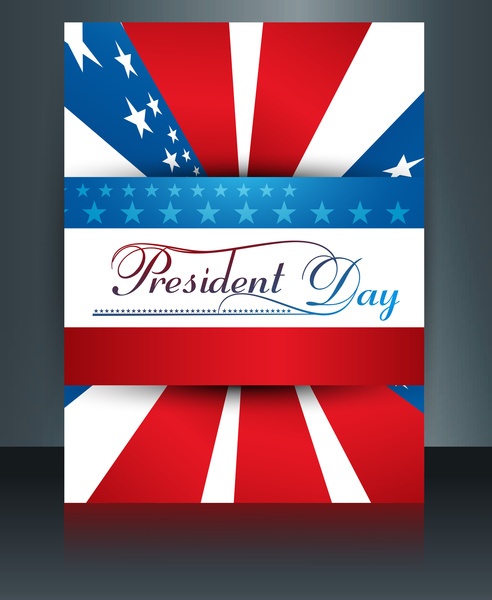 美利坚合众国设计画册模板矢量总统日