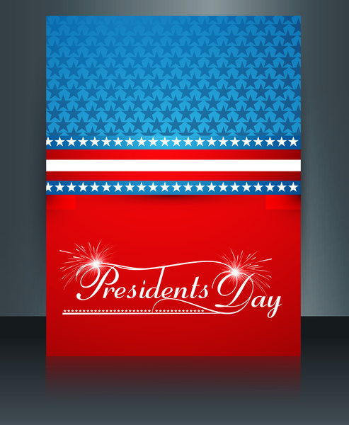 アメリカ合衆国のパンフレットのテンプレート デザインのベクトル大統領の日