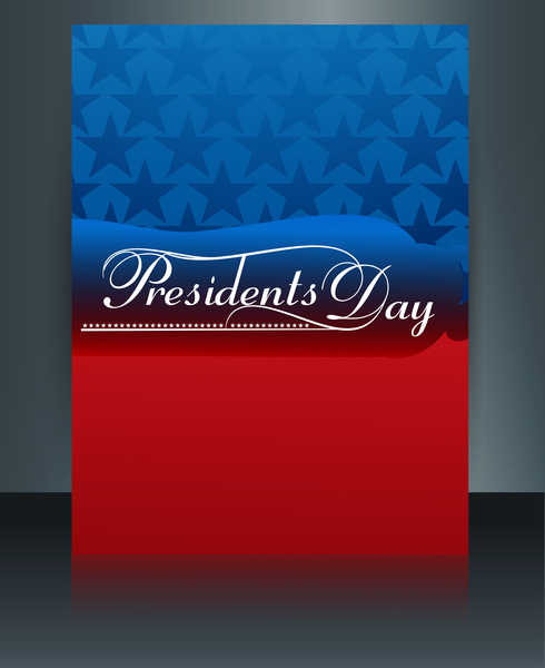 วันประธานาธิบดีเวกเตอร์ในออกแบบโบรชัวร์ของสหรัฐอเมริกา