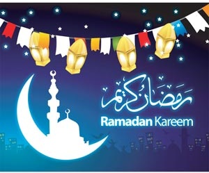 bella cartolina d'auguri di ramadan kareem di vettore