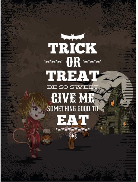 Vector Red Costume Witch Halloween Poster