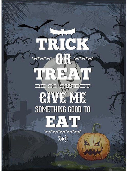 Vector Retro Pumpkin Halloween Poster Template Illustration