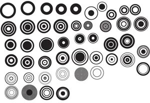 vecteur série rétro d’éléments graphiques noir et blanc