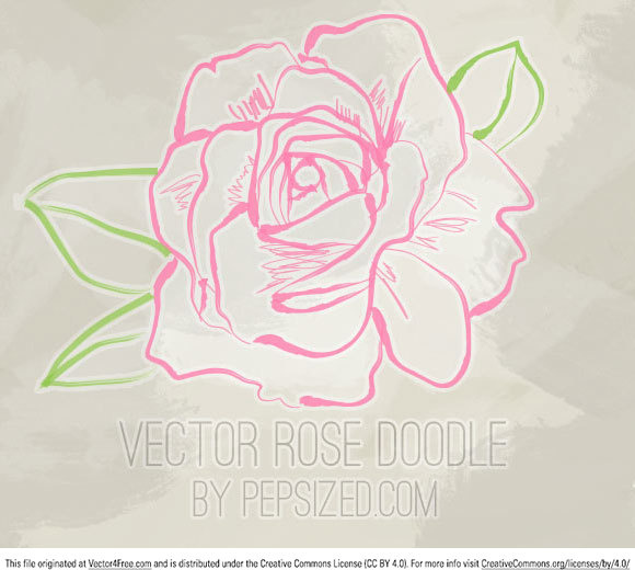 vecteur rose doodle