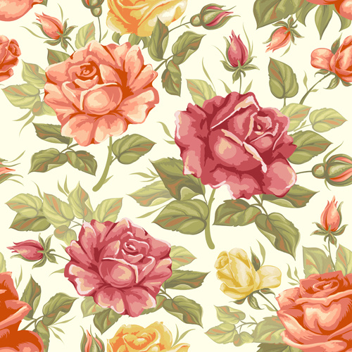 nahtlose retro Blumen Muster Vektorgrafik