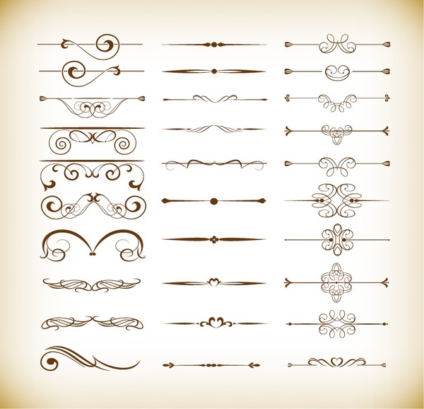 Vector Set Of Calligraphic Design Decor Elements Vector Set Of Calligraphic Design Decor Elements