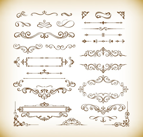 Vektor-Set von floralen Dekorationselementen für design