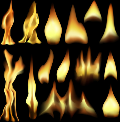 Vector conjunto de elementos de design do fogo