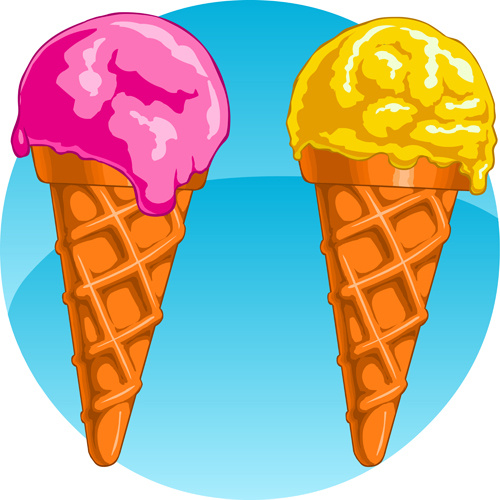 Ensemble vectoriel de conception créative de crème glacée