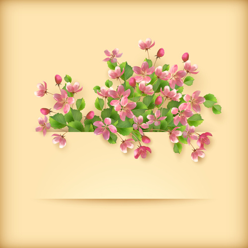Vektor-Satz des Frühlings Blumen Karten Design