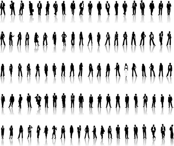 Vector Silhouette Business People Set