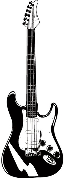 vector, silhouette de guitare électrique