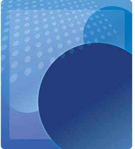 ilustração de fundo Vector simples cartão azul com círculos transparentes