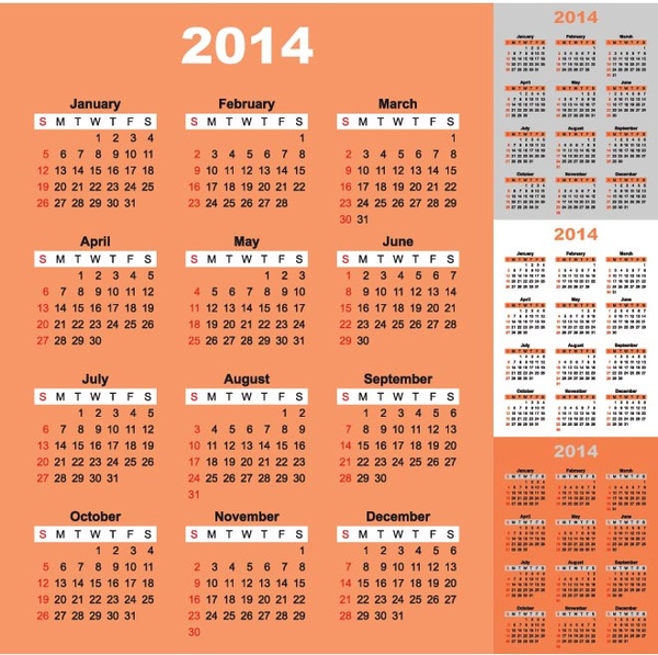 ベクトル簡単な幸せな新しい year14 カレンダー