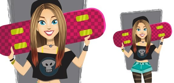 Vektor-Skater-girl