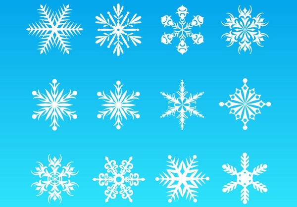 kepingan salju Vector set untuk Natal desain