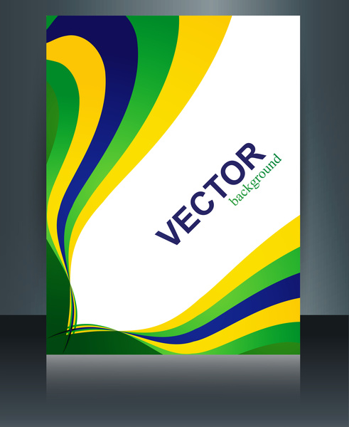 vektor bergaya gelombang brosur template untuk Brasil bendera konsep desain yang indah