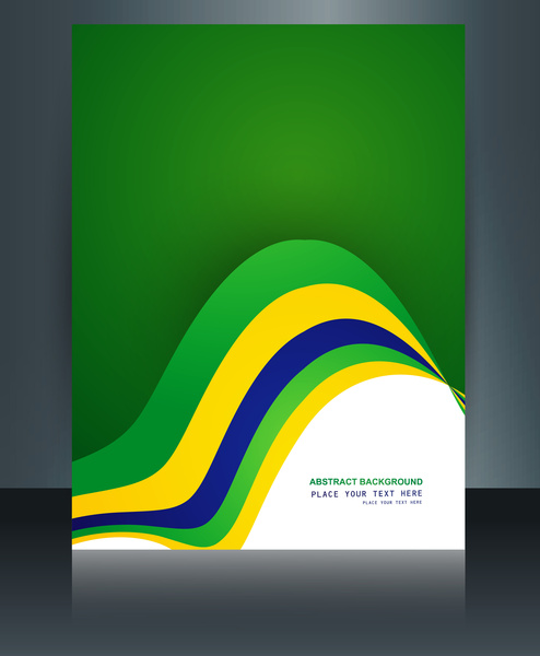 modelo de folheto vetor onda elegante para o conceito de bandeira Brasil belo design