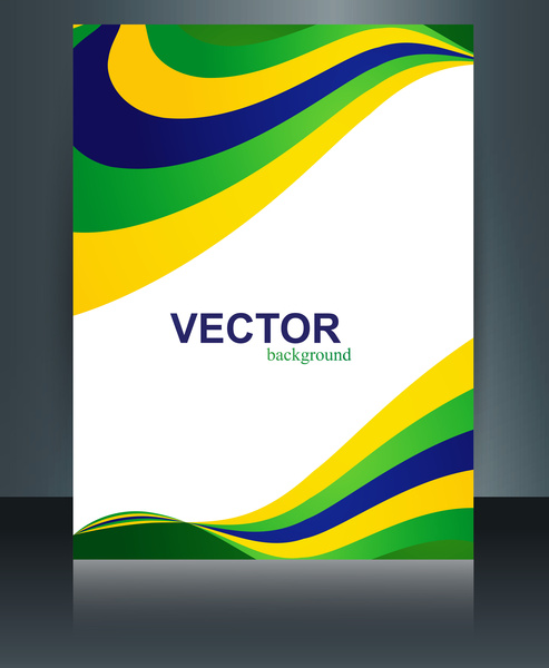 Vector de onda elegante folleto plantilla para Brasil Bandera concepto hermoso diseño