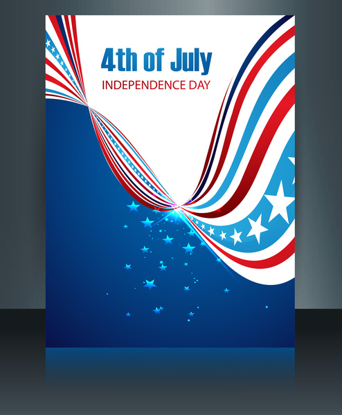 brochura de modelo de vetor para Estados Unidos da América em design de reflexão do Presidente dia