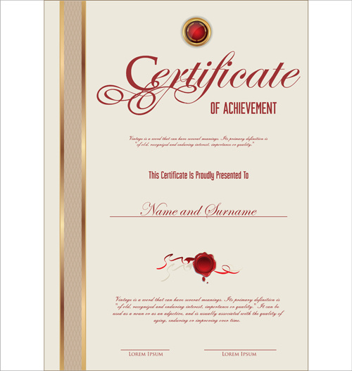 vektor template sertifikat desain grafis
