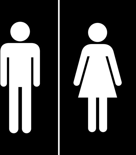 向量洗手間標誌男女設計