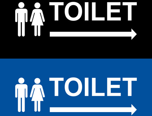 Vector diseño de hombre y mujer de signo WC