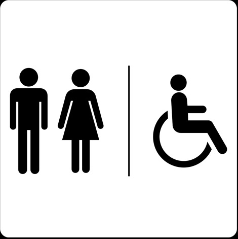 Vector WC sinal design homem e mulher