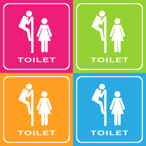tuvalet işareti erkek ve kadın tasarım vektör