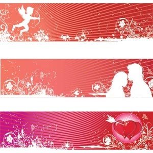 vektor valentine hari cinta romantis spanduk desain