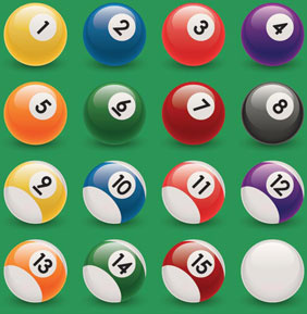 Vector Vector Snooker Ball On Green Background