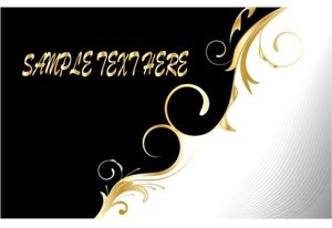 Vector Visiting Card Design With Golden Floral Art And Place For Text