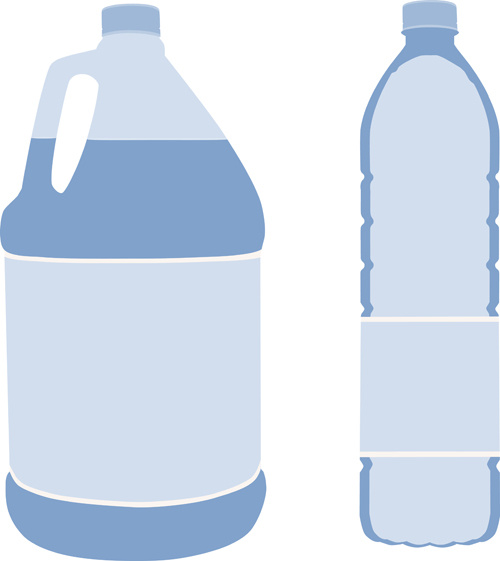 wektor woda butelki szablon