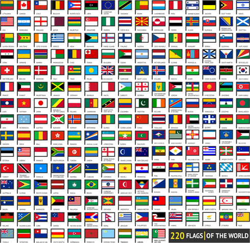 Vektor-Welt Flaggen Design Elemente set