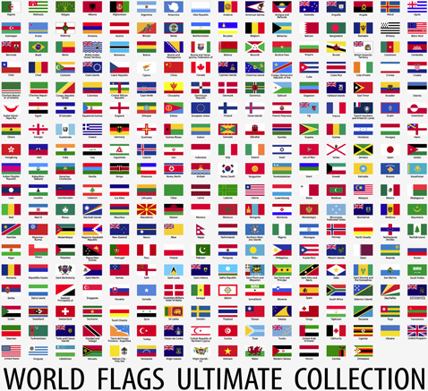 vektor dunia flags desain elemen set