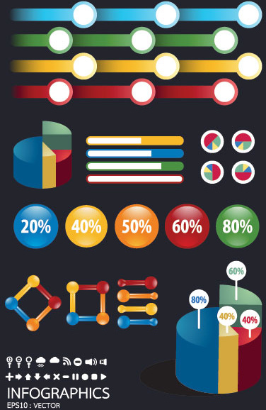 Vektor 3d glänzend-Set Business-Infografik-Design-Elemente