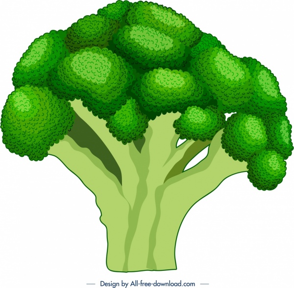 พื้นหลังผักบรอกโคลีสีเขียวตกแต่งไอคอน