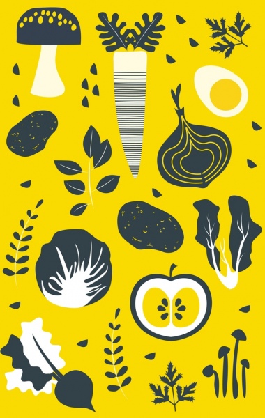 Gemüse Hintergrund flaches Cut-design