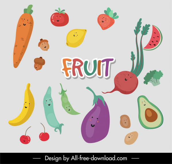 verduras frutas iconos