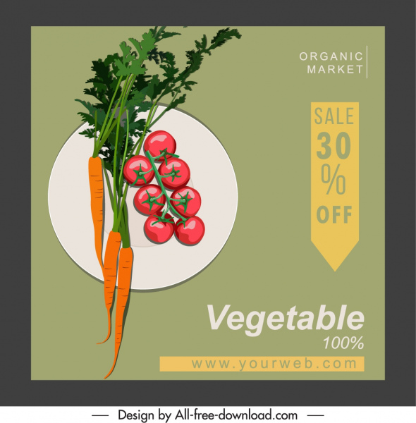 Gemüse Verkauf Banner elegante flache klassische Skizze