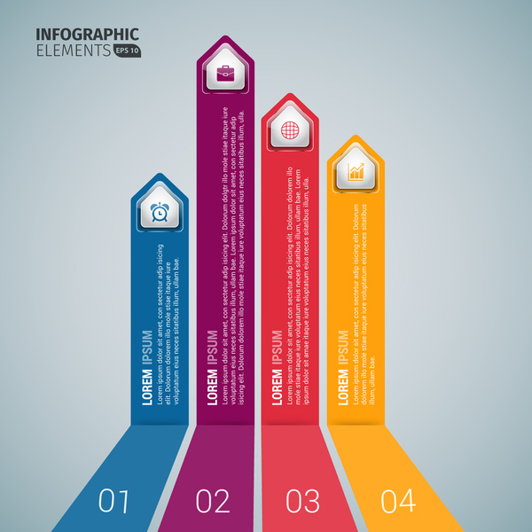 vertikalen Pfeil Infografik Vorlagen