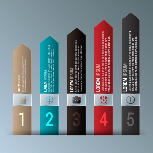 Flechas de colores decoracion diseño vertical de infografia