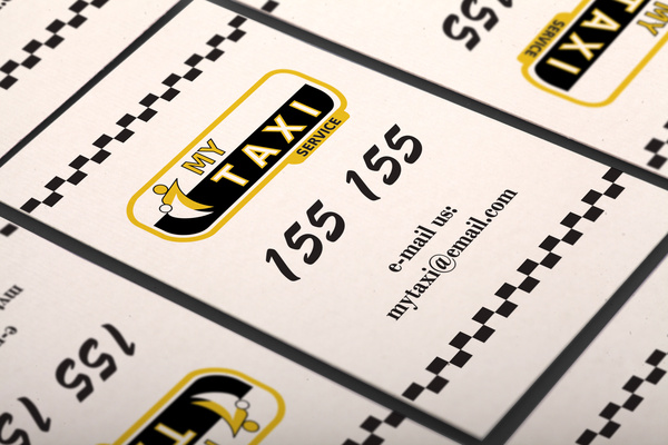 taksi vertikal bisnis template kartu