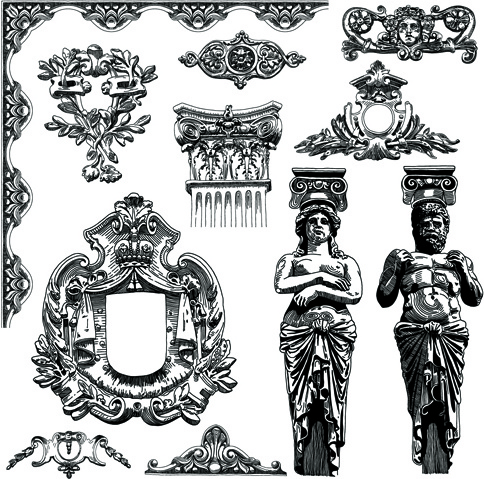 ビクトリア朝スタイルの装飾的な要素ベクトルグラフィックス4