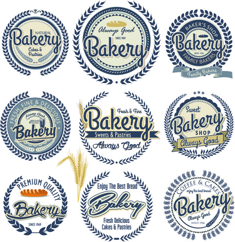 Etiquetas de panadería Vintage vector
