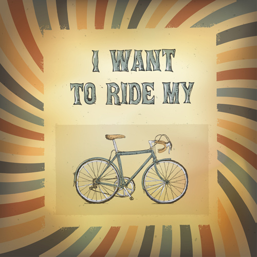 ビンテージ自転車ポスター ベクトル
